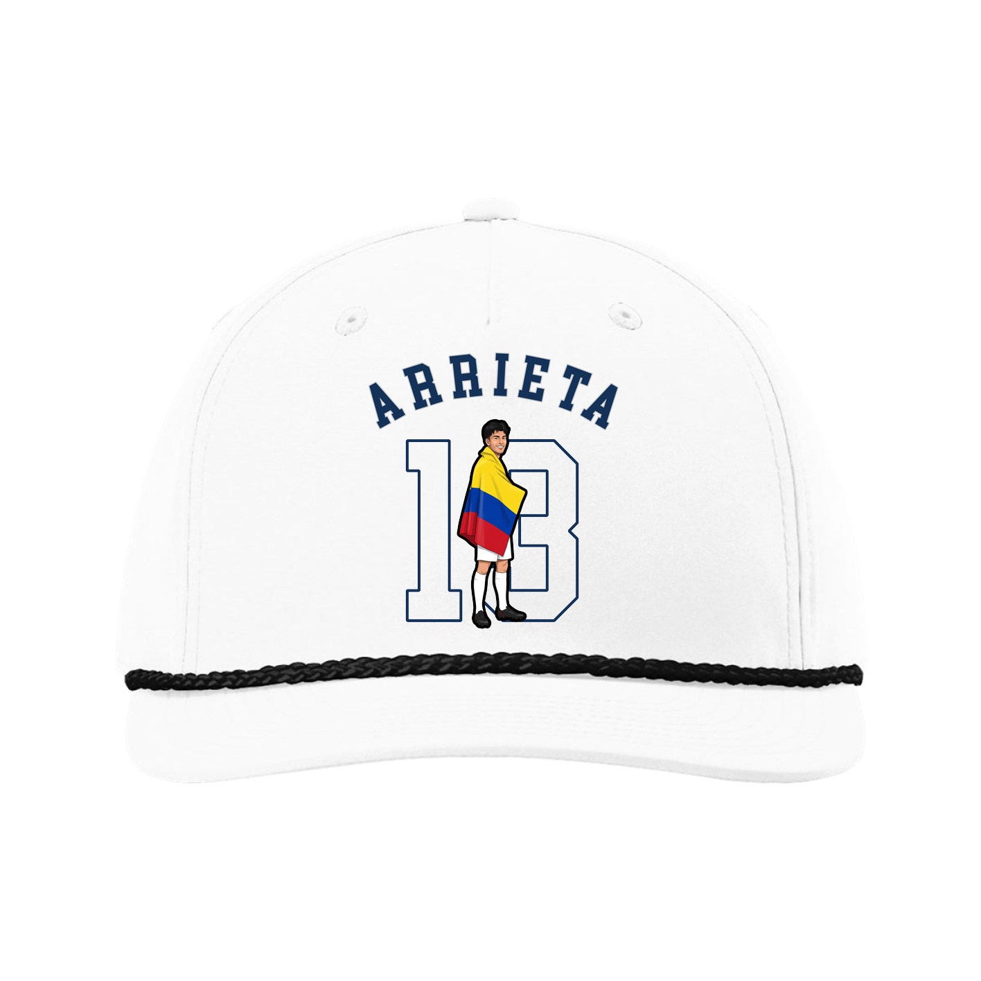 Five-Panel Classic Rope Cap — Shirsey Arch in White