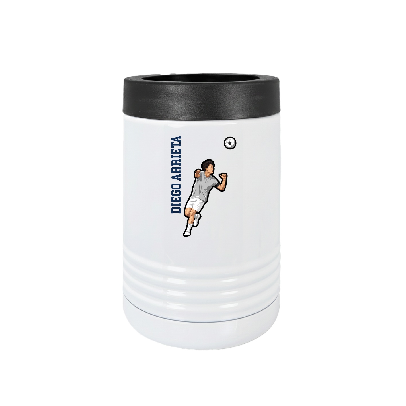 Beverage Holder — Name Vertical in White