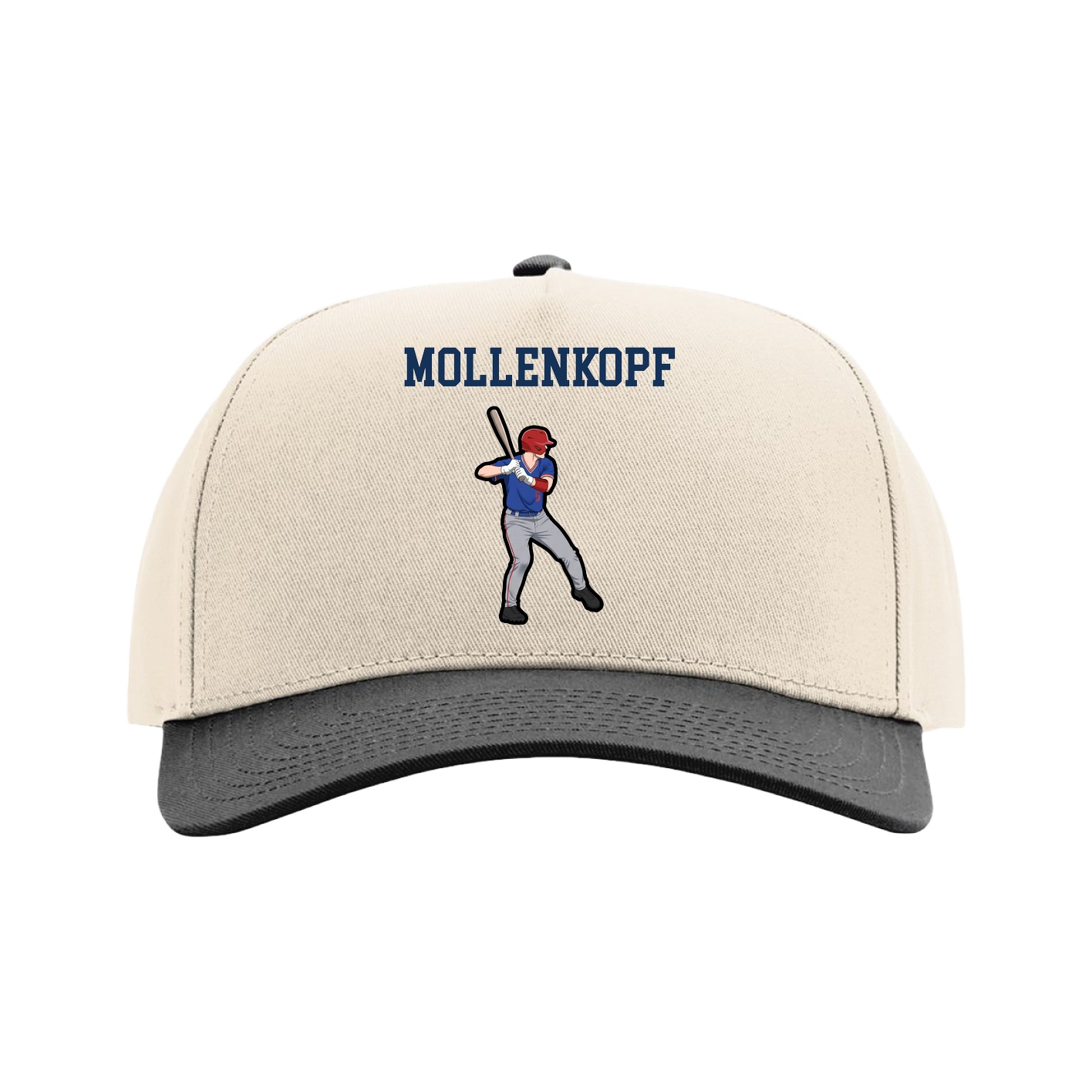 Full Fabric Five-Panel Champ Cap — Shirsey in Cream/Black