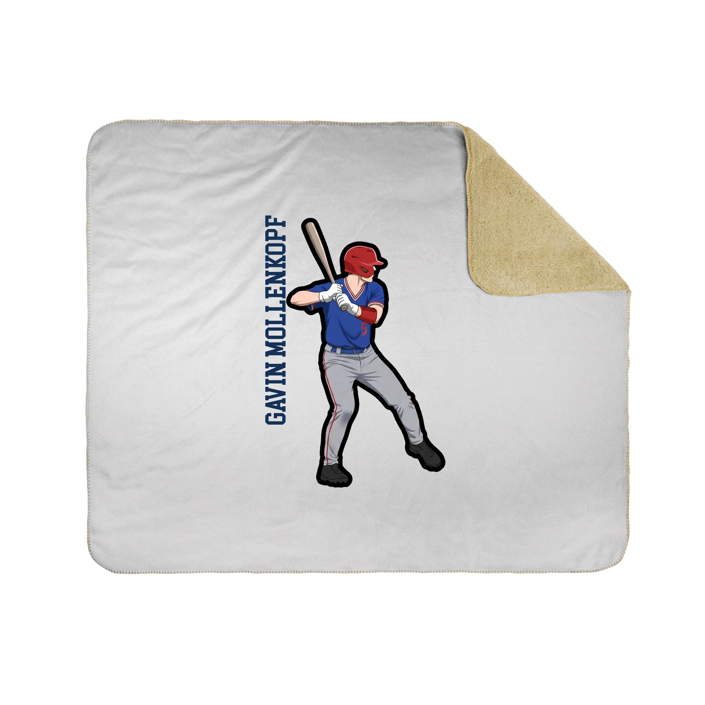 Throw Blanket — Name Vertical in White