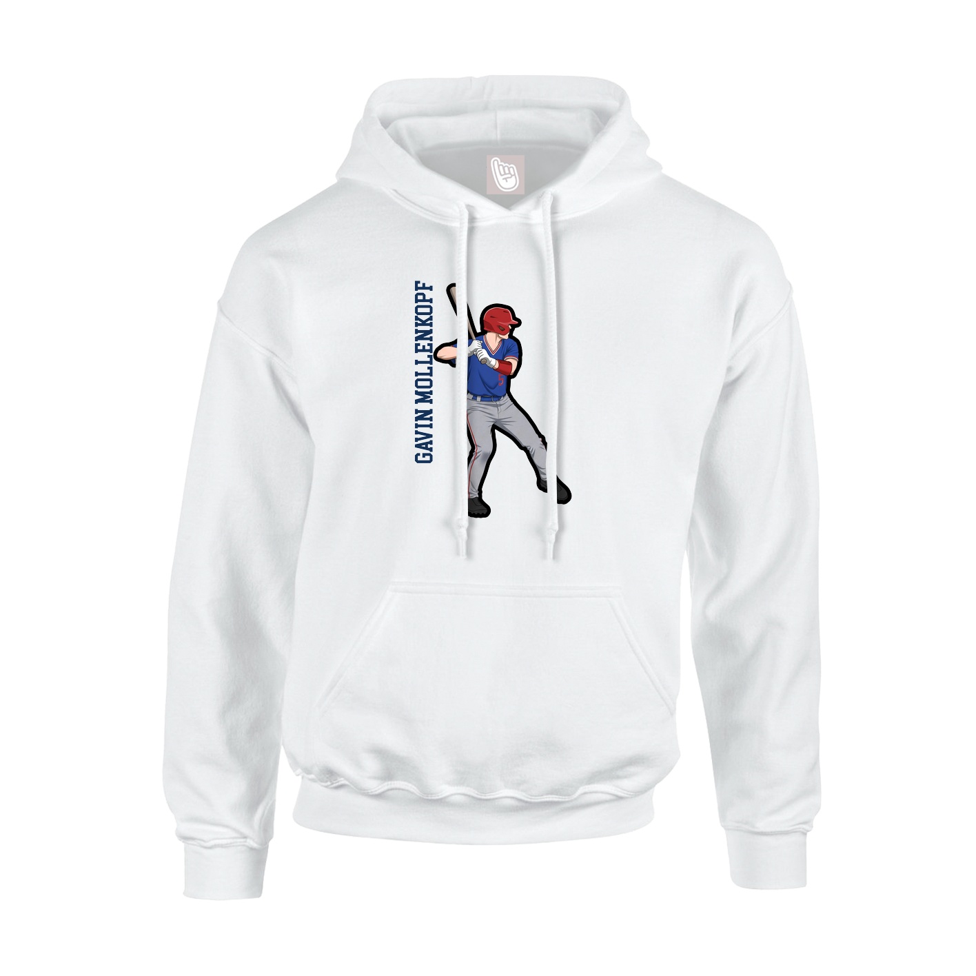 Youth Hoodie — Name Vertical in White