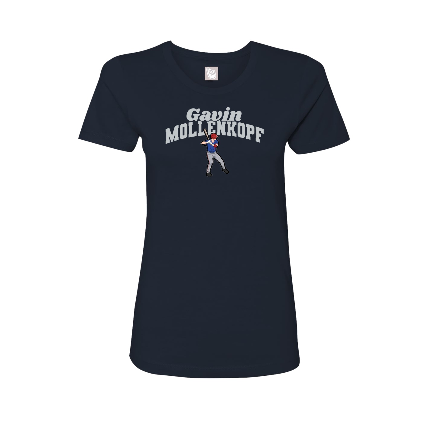 Fitted Women's Tee — Signature Arch in Navy