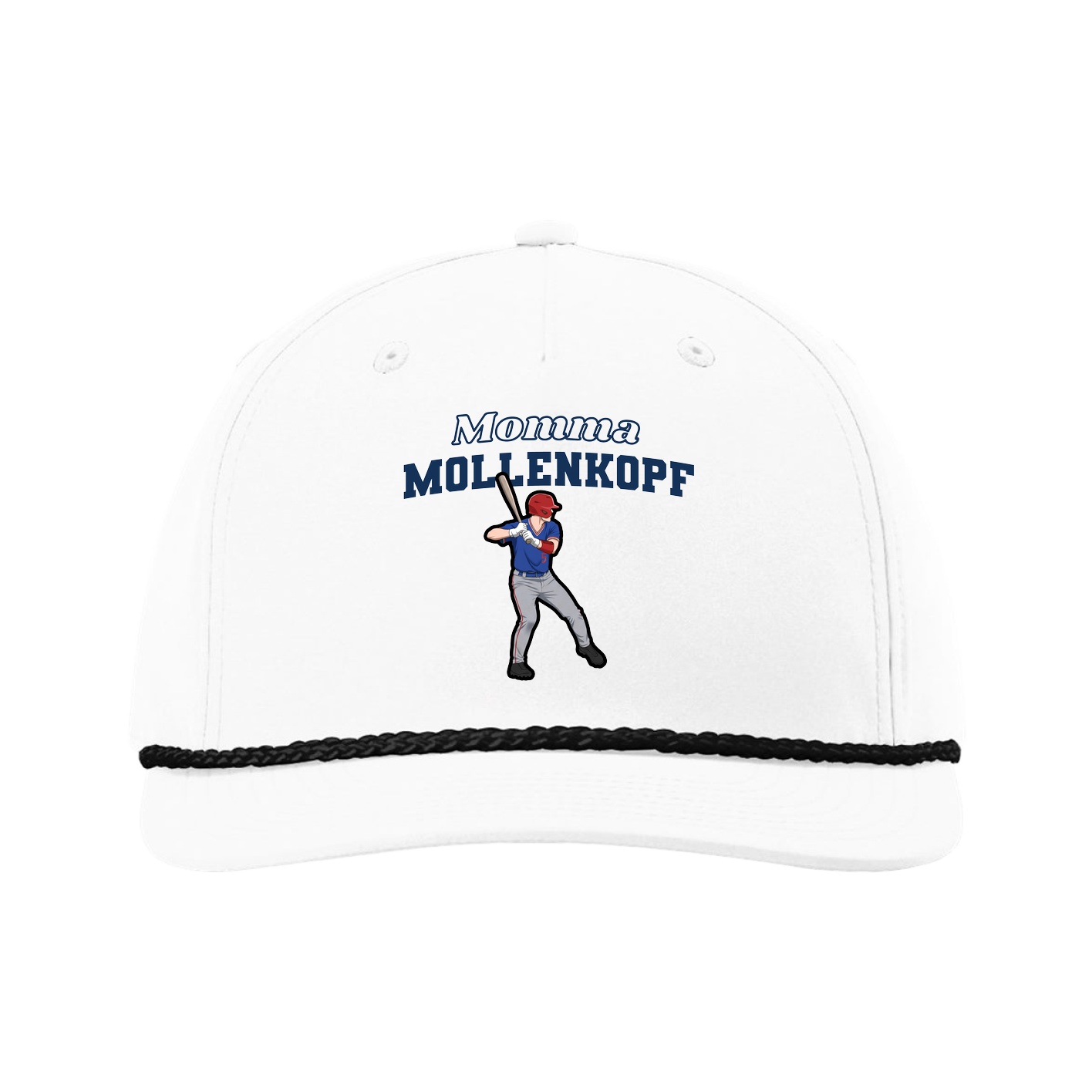 Five-Panel Classic Rope Cap — Mothers Day Block in White