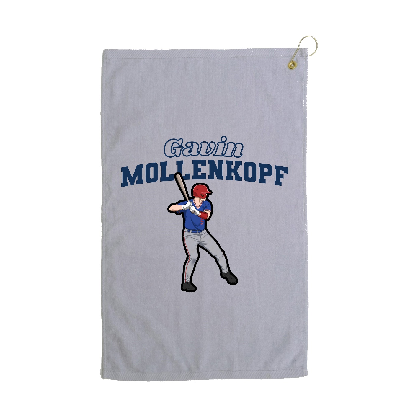 Golf Towel — Name Arch in Grey