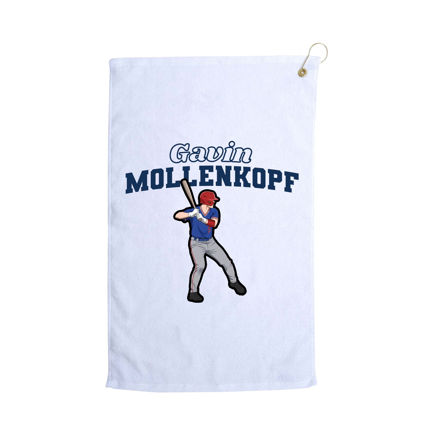 Golf Towel — Name Arch in White