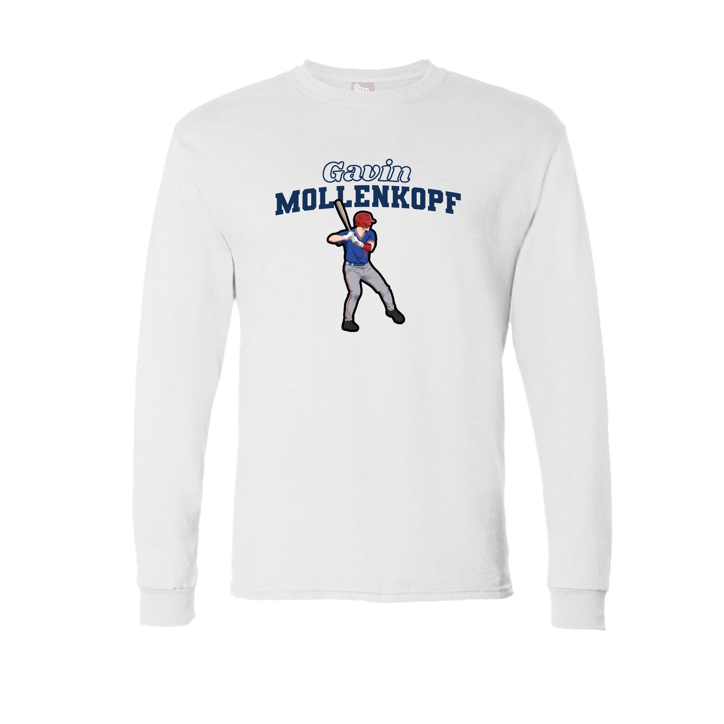 Long Sleeve Tee — Name Arch in White