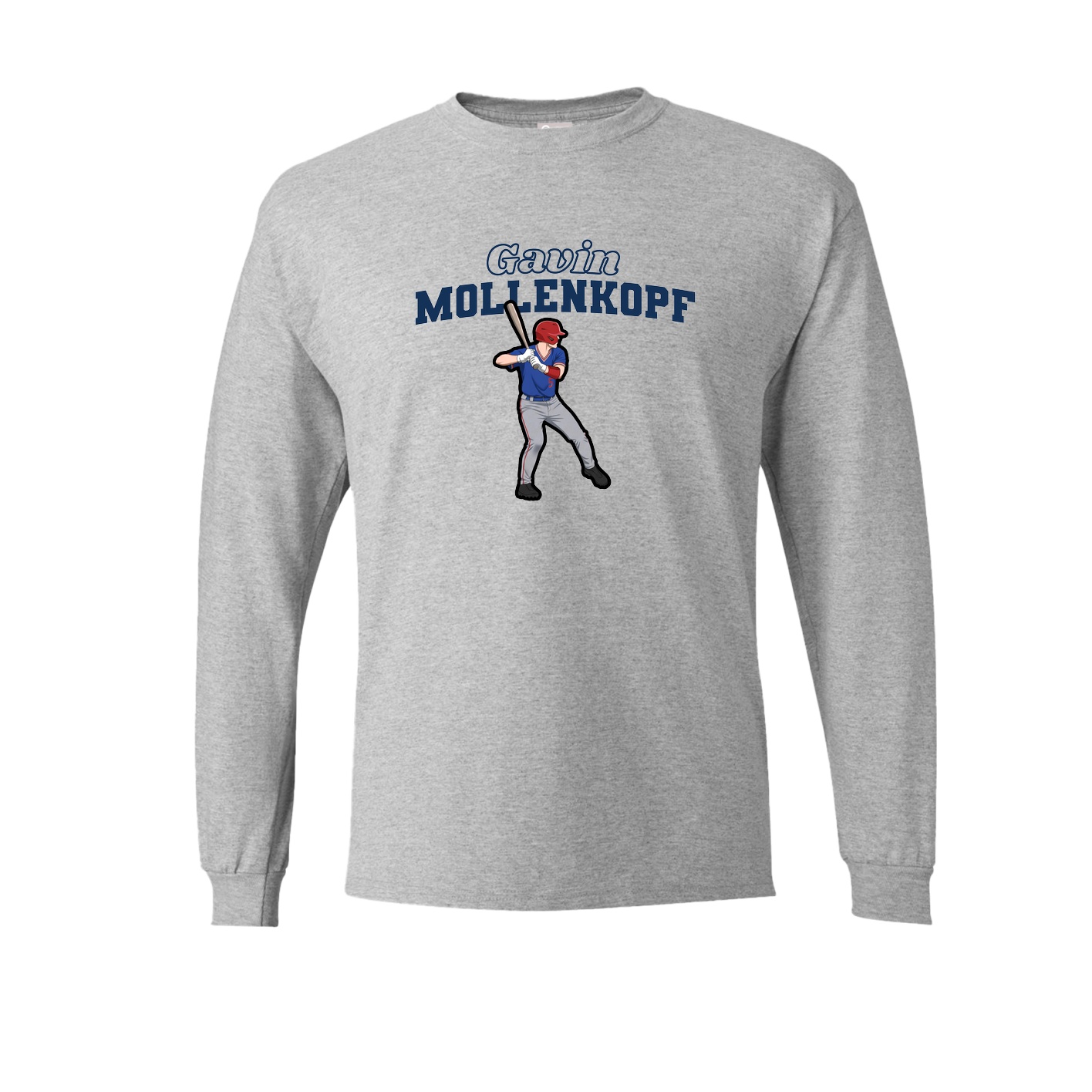 Long Sleeve Tee — Name Arch in Grey