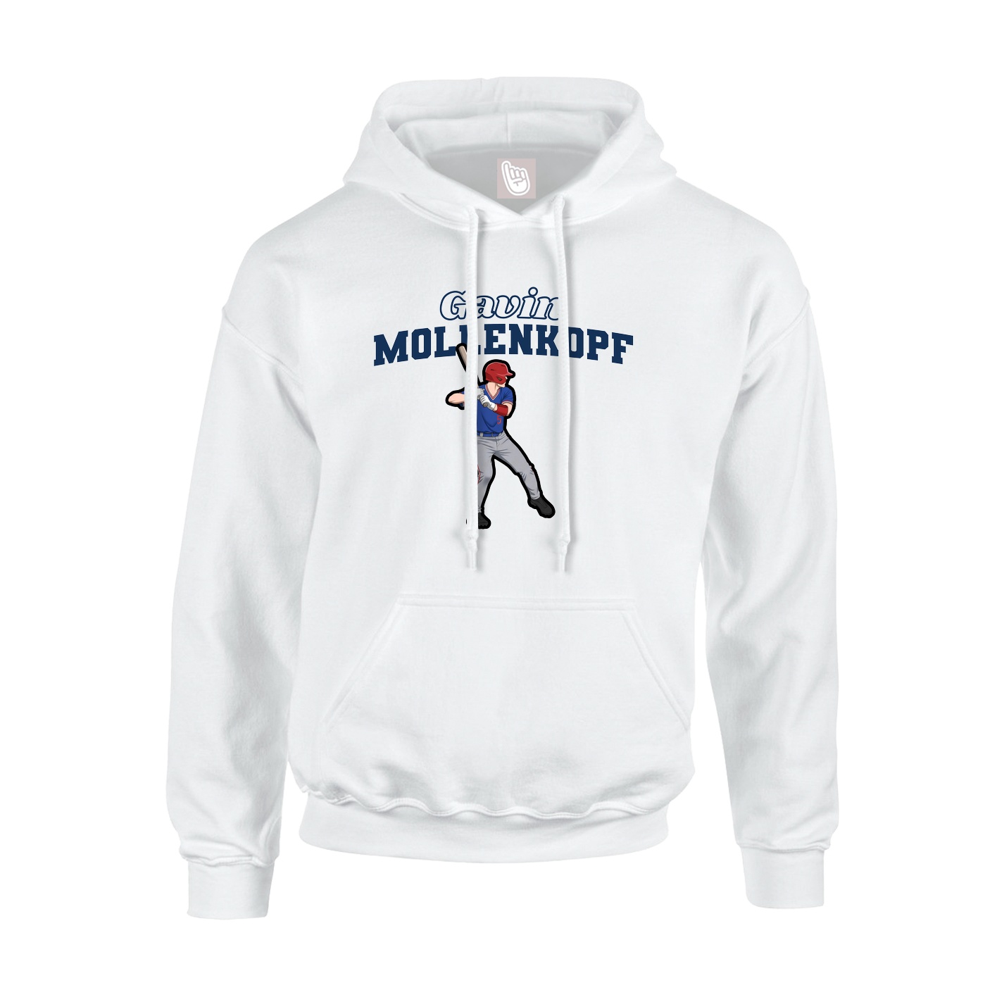 Youth Hoodie — Name Arch in White