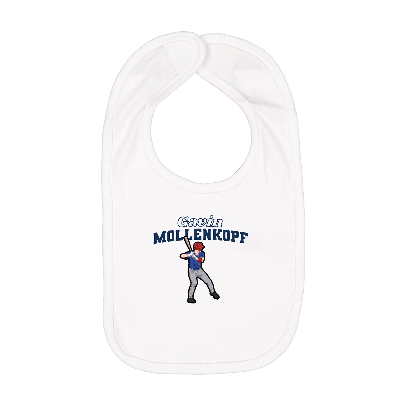 Infant Bib — Name Arch in White