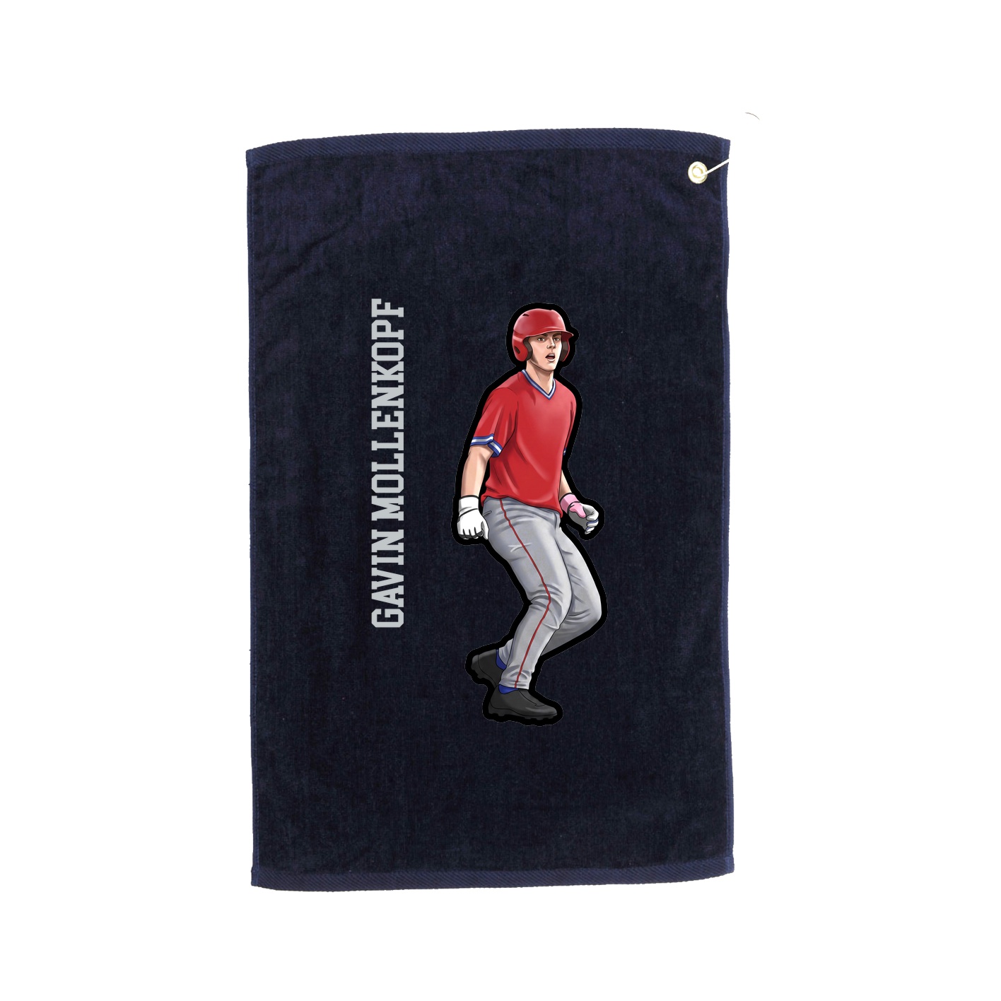 Golf Towel — Name Vertical in Navy