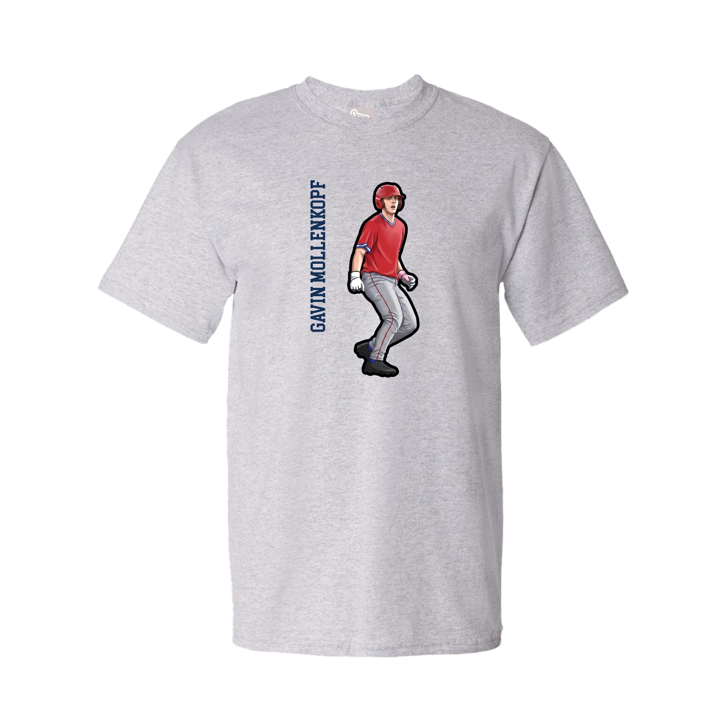 Youth Tee — Name Vertical in Grey