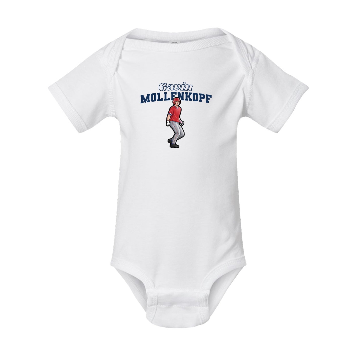 Baby Onesie — Name Arch in White