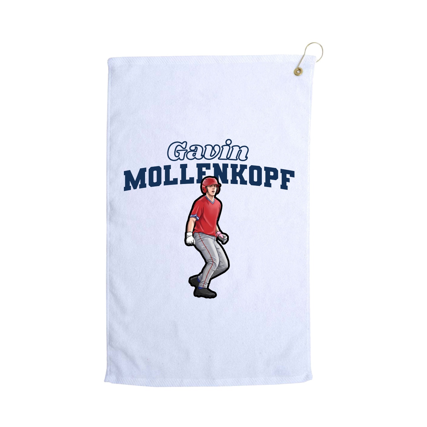Golf Towel — Name Arch in White