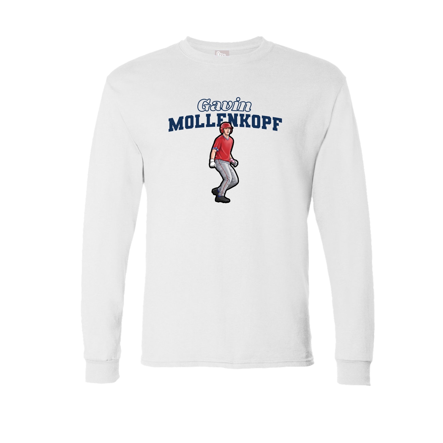 Long Sleeve Tee — Name Arch in White