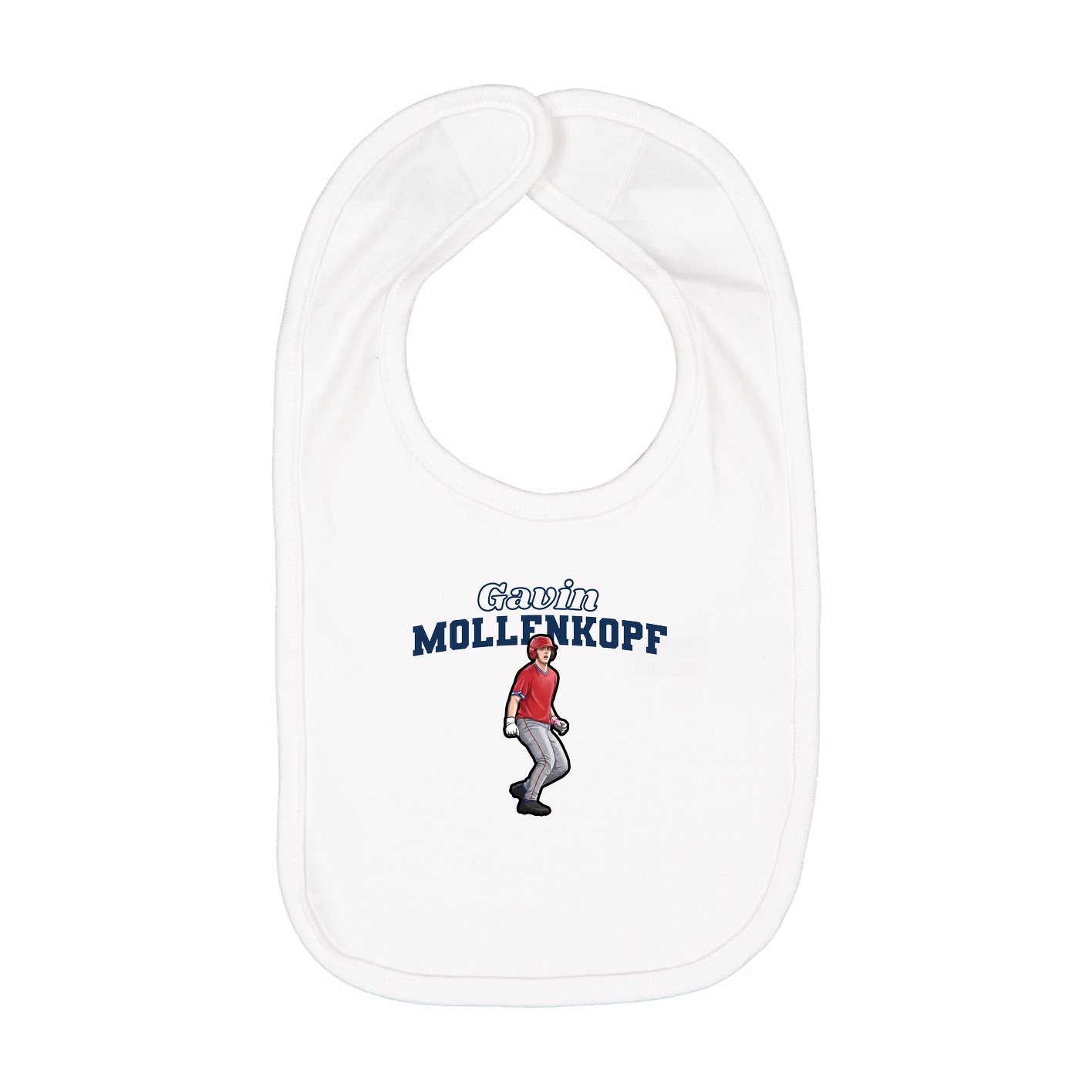 Infant Bib — Name Arch in White