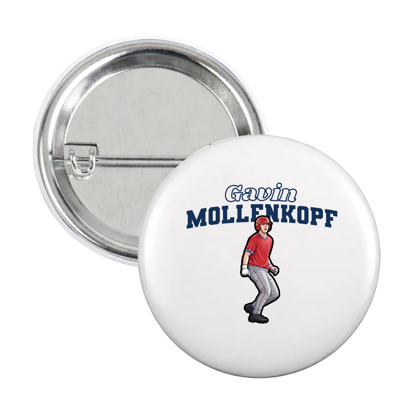 Game Day Button — Name Arch in White