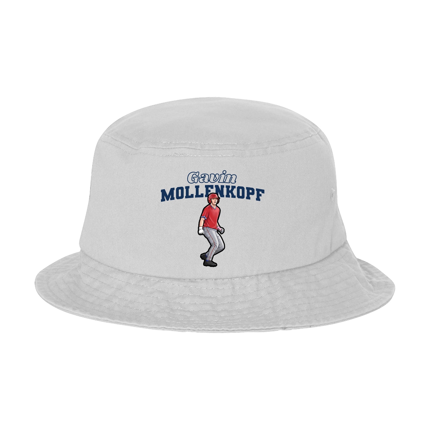 Bucket Cap — Name Arch in White