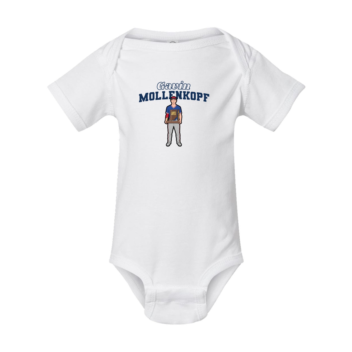 Baby Onesie — Name Arch in White