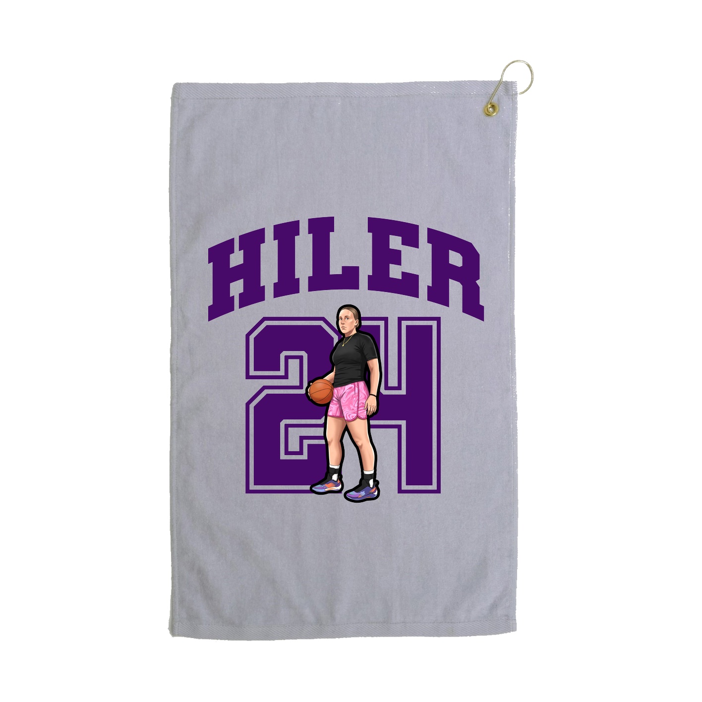 Golf Towel — Number in Grey