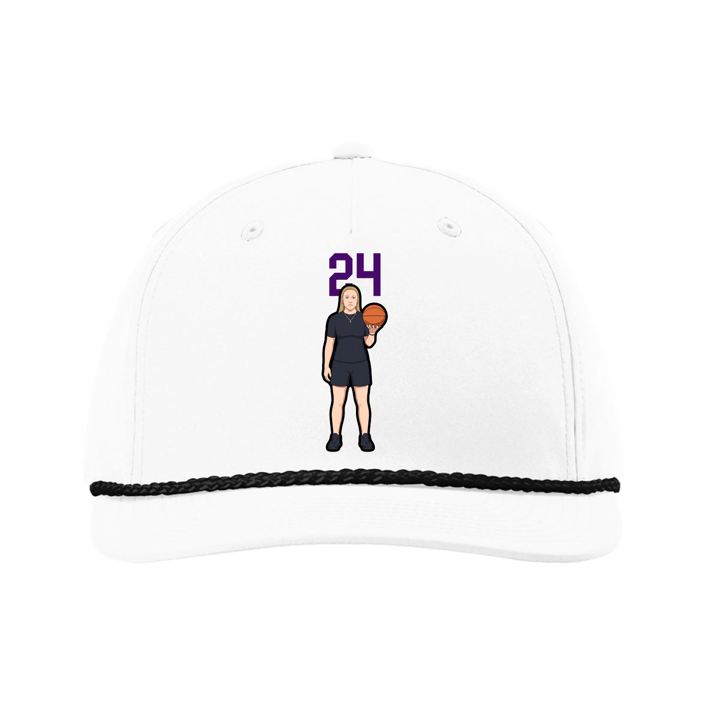 Five-Panel Classic Rope Cap — Number Top in White