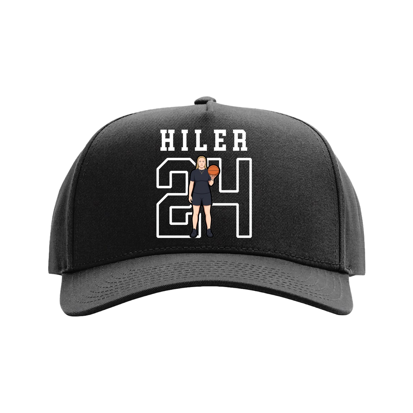 Full Fabric Five-Panel Champ Cap — Shirsey in Black