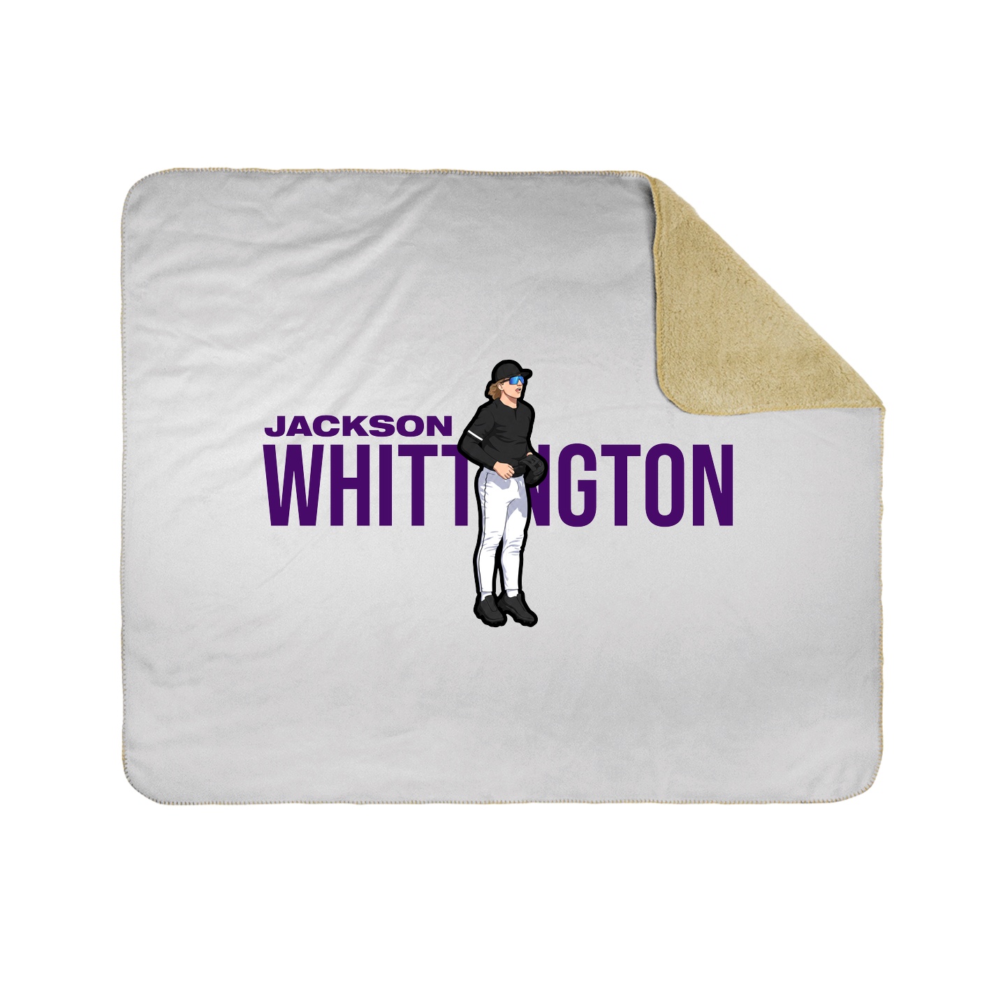 Throw Blanket — Player Name in White