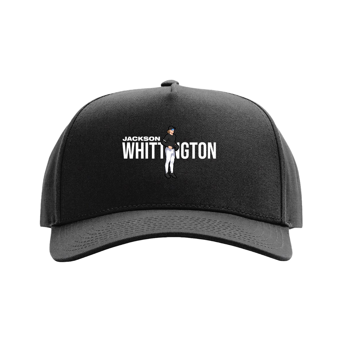 Full Fabric Five-Panel Champ Cap — Player Name in Black