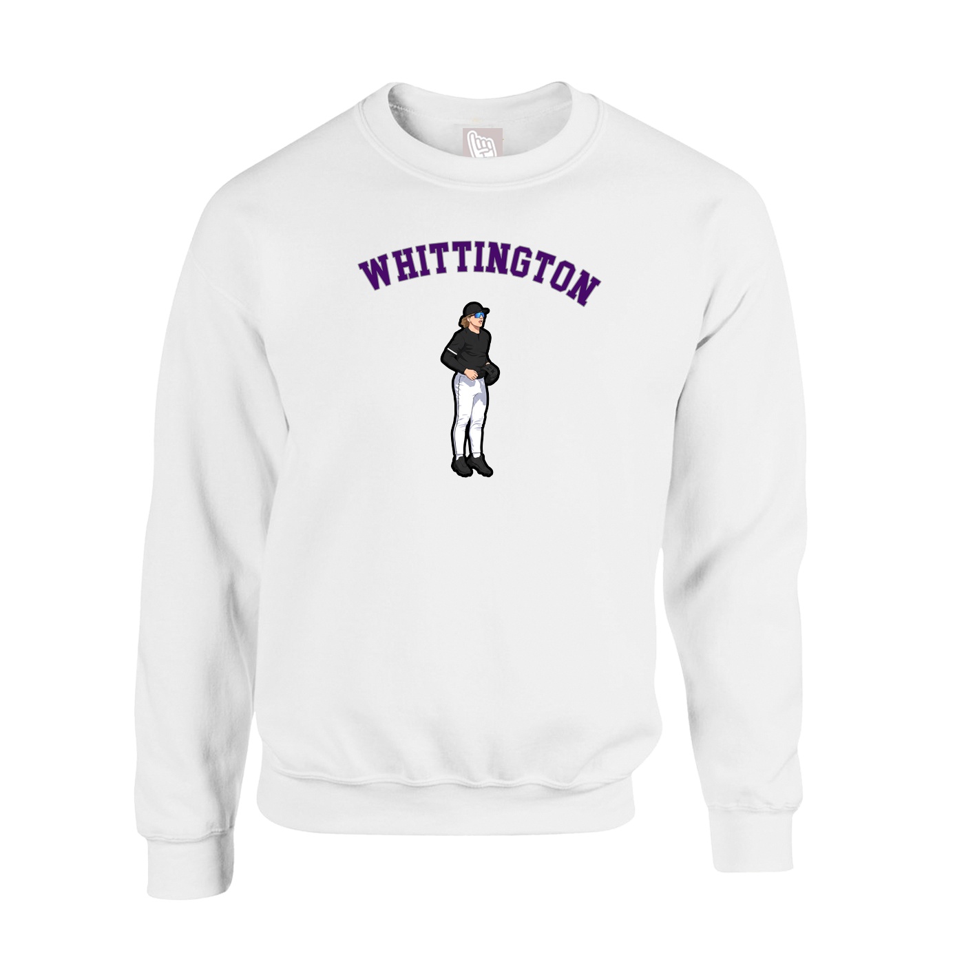 Fleece Crew — Shirsey Arch in White