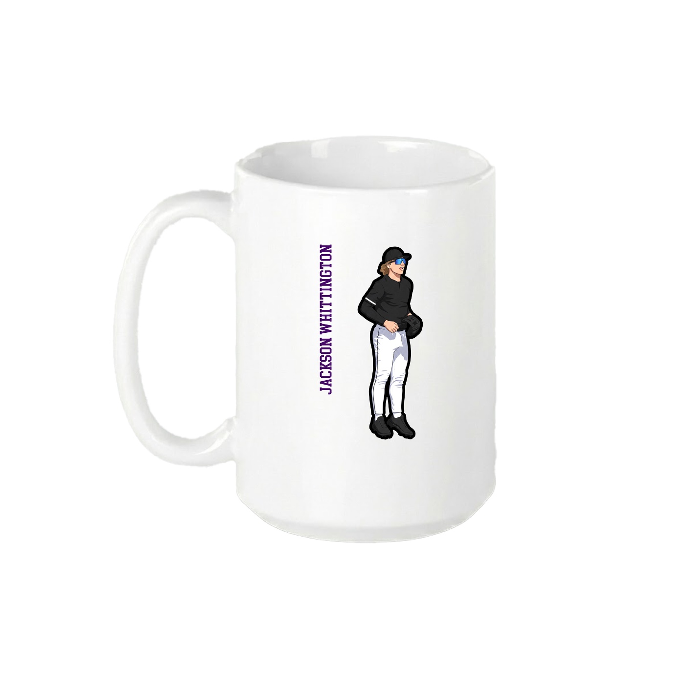 15oz Coffee Mug — Name Vertical in White