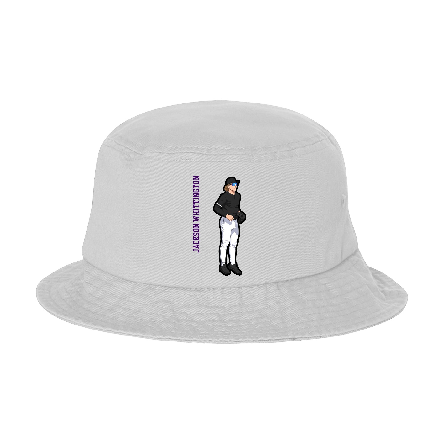 Bucket Cap — Name Vertical in White