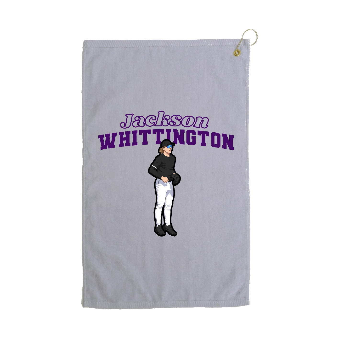 Golf Towel — Name Arch in Grey