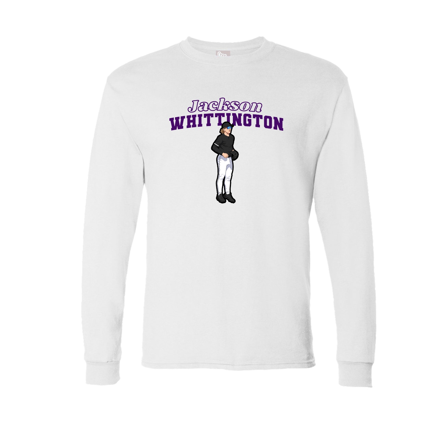 Long Sleeve Tee — Name Arch in White
