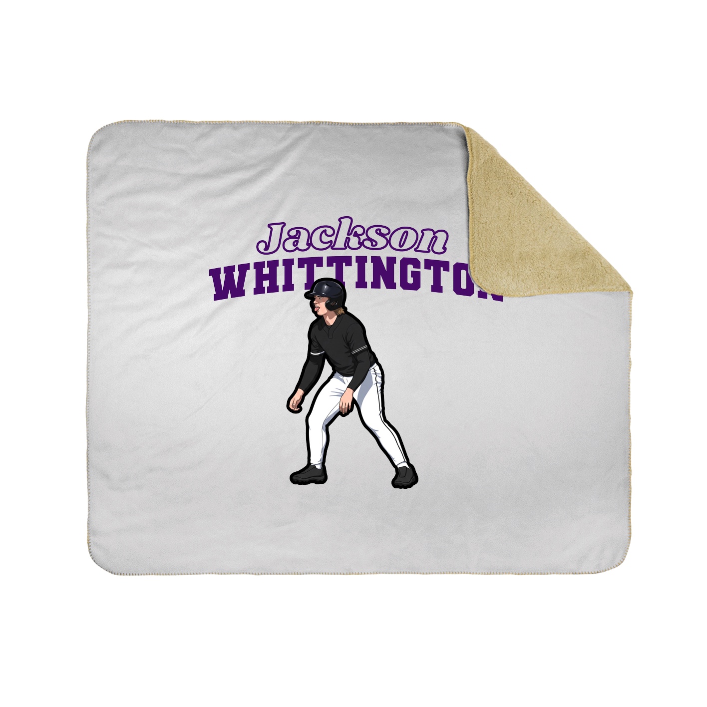 Throw Blanket — Name Arch in White