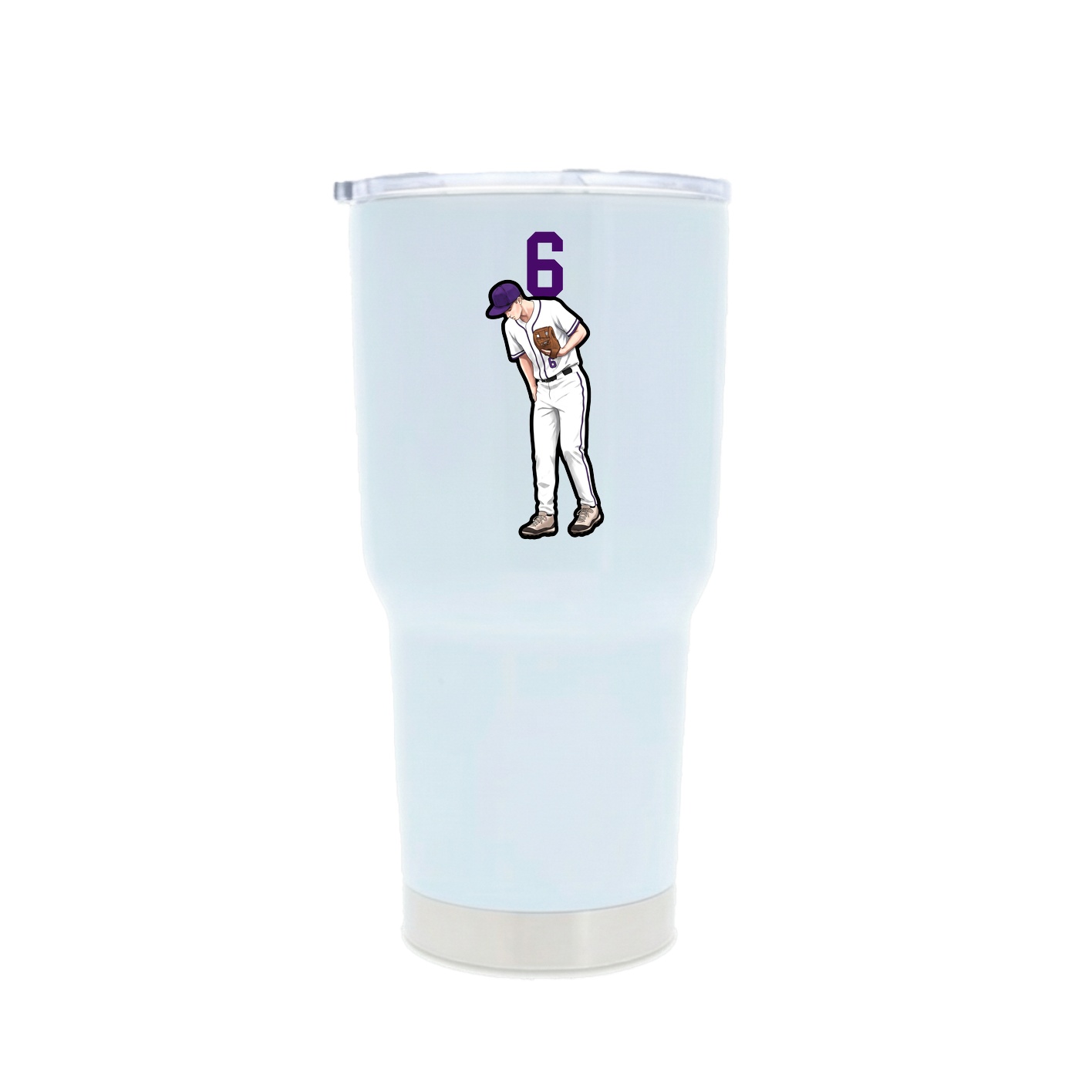 30oz Stainless Steel Tumbler — Number Top in White