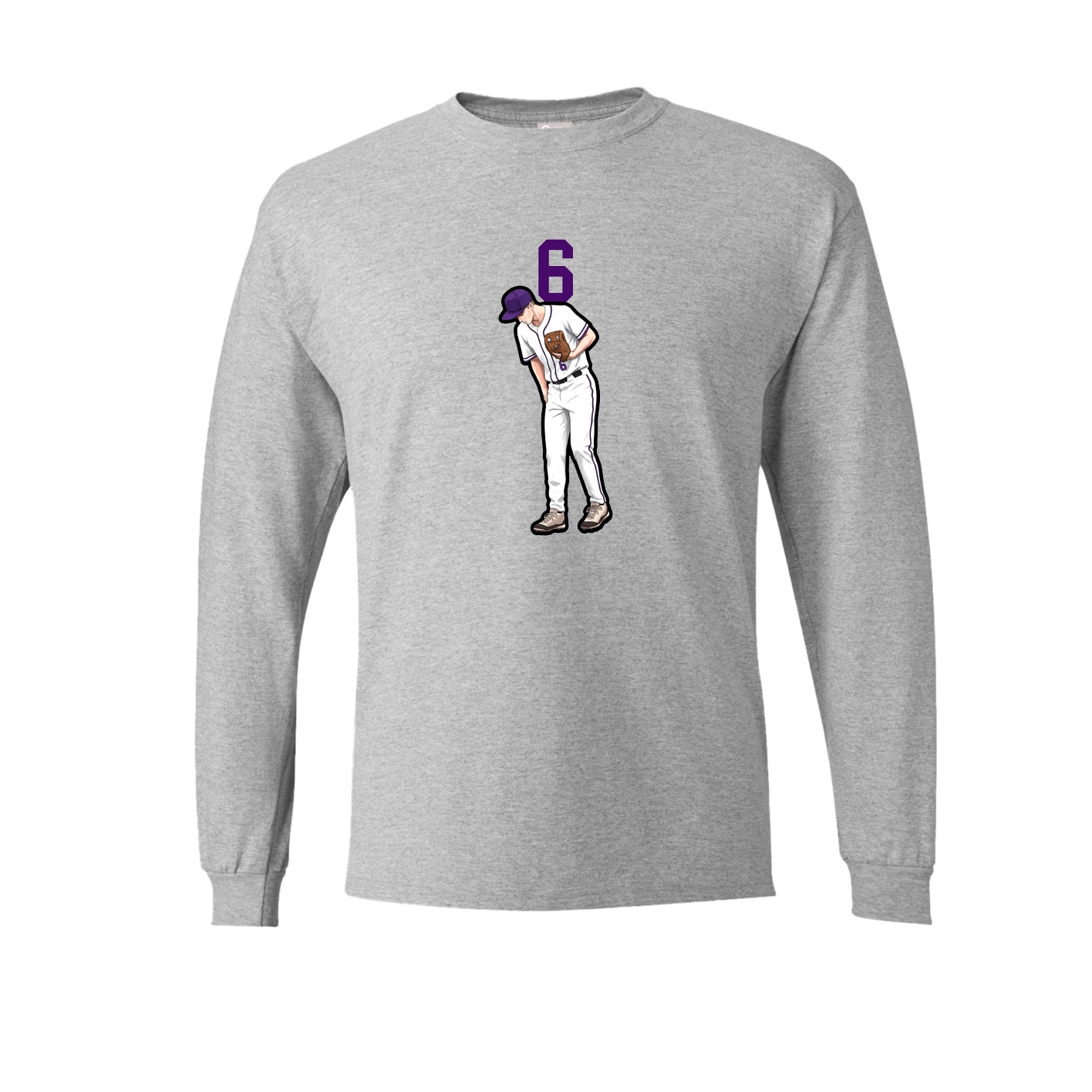 Long Sleeve Tee — Number Top in Grey