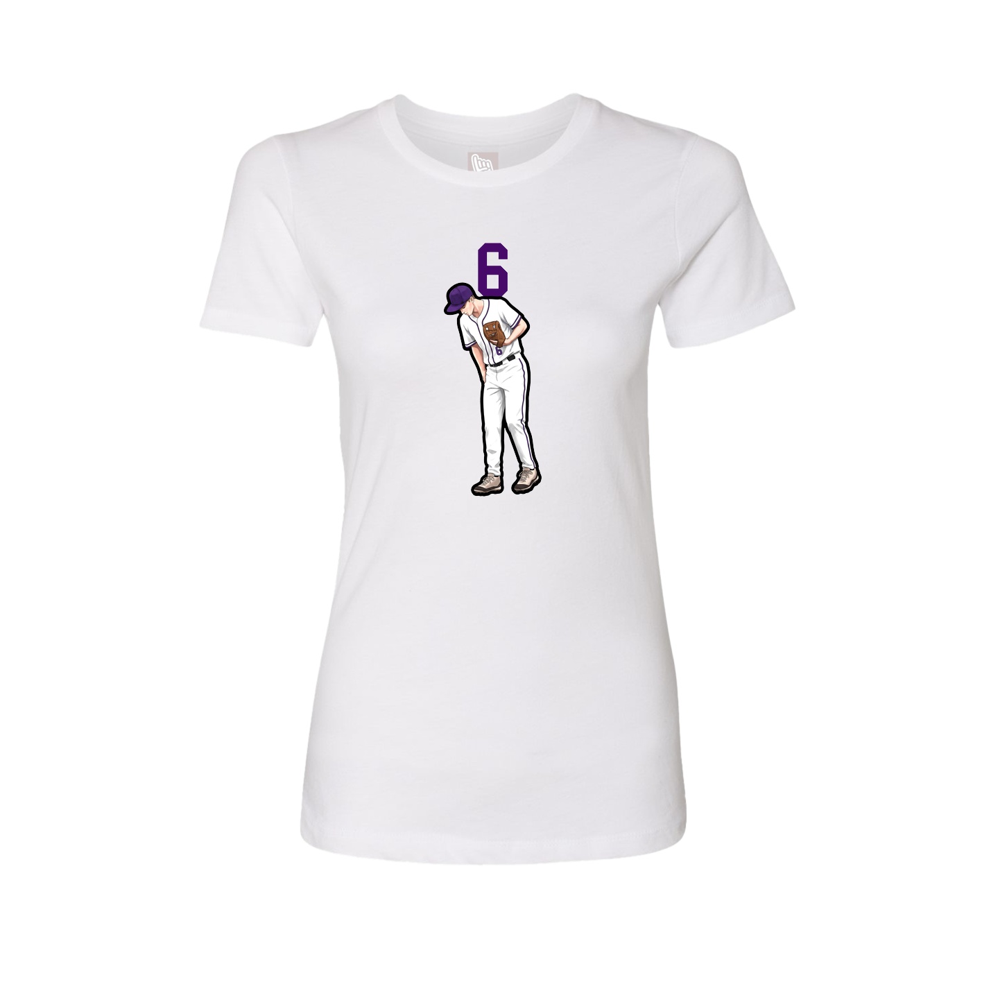 Fitted Women's Tee — Number Top in White