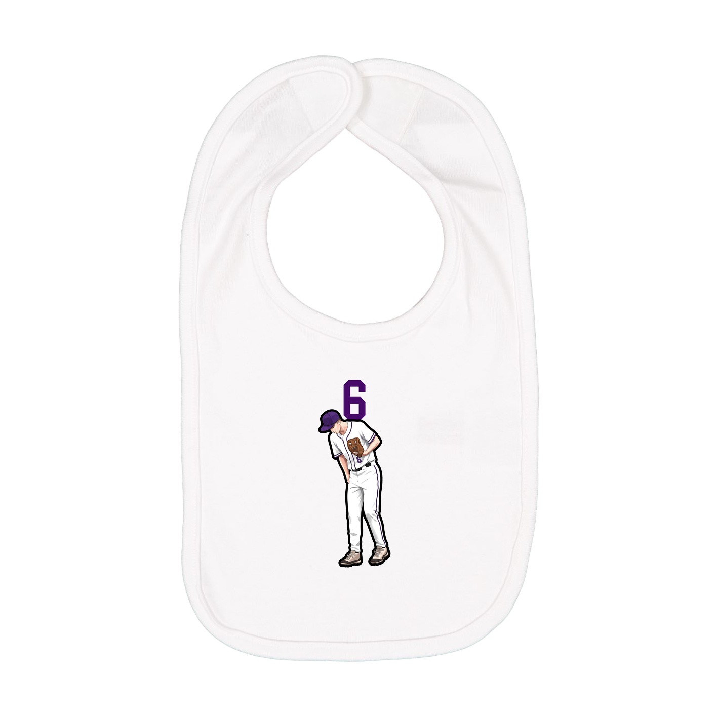 Infant Bib — Number Top in White