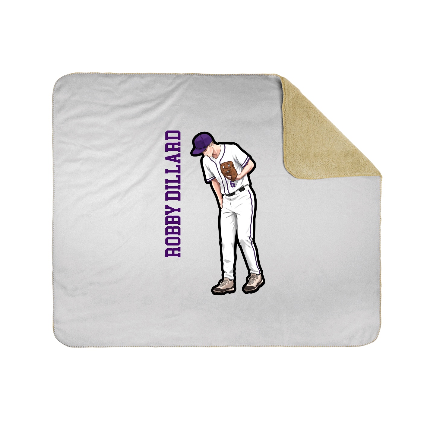 Throw Blanket — Name Vertical in White