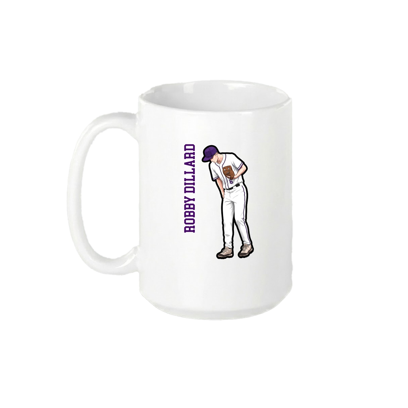 15oz Coffee Mug — Name Vertical in White