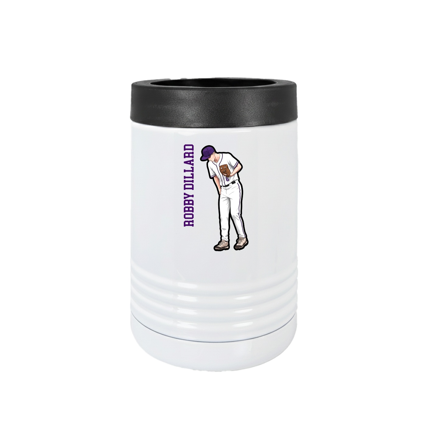Beverage Holder — Name Vertical in White