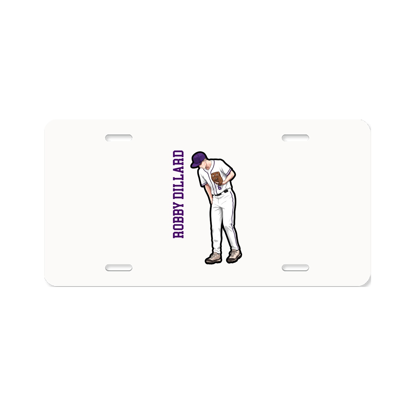 License Plate — Name Vertical in Classic