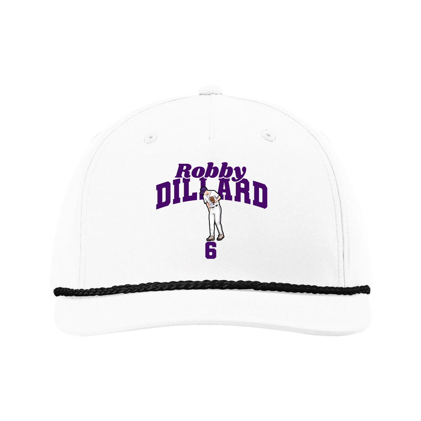 Five-Panel Classic Rope Cap — Signature Arch in White