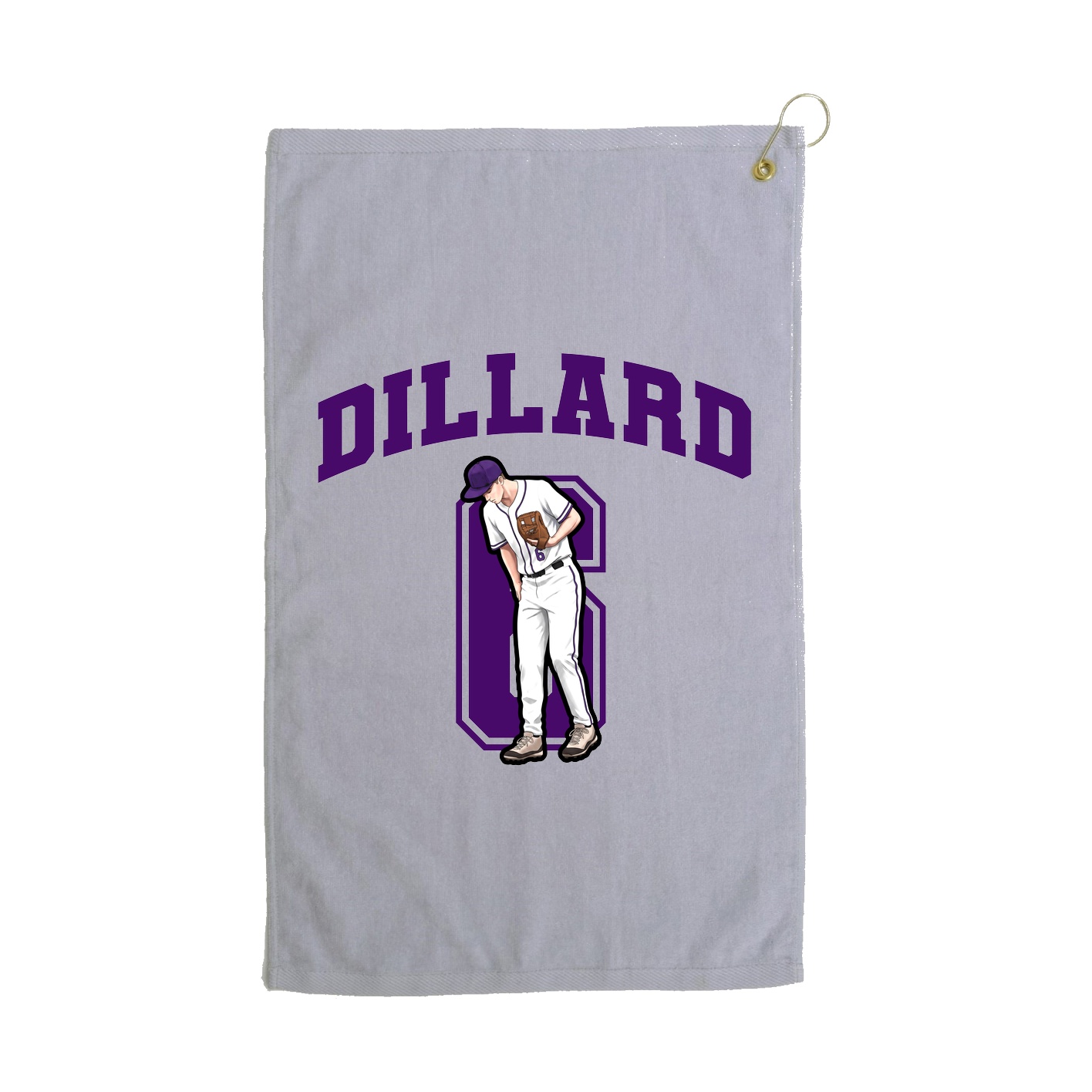 Golf Towel — Number in Grey