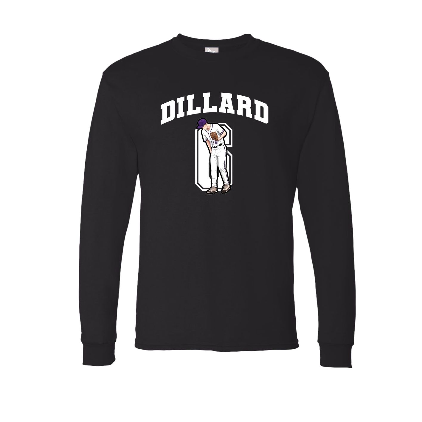 Long Sleeve Tee — Number in Black