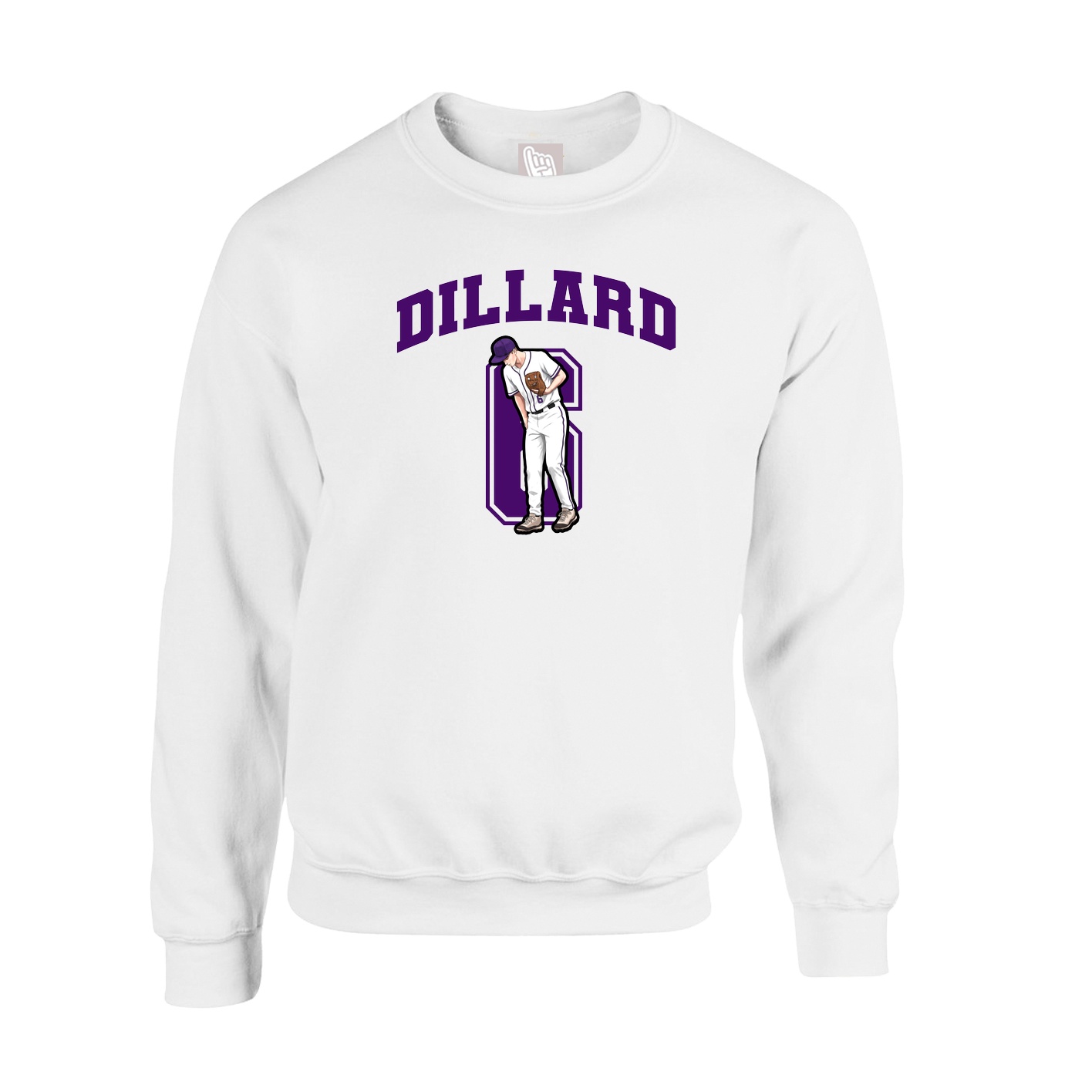 Fleece Crew — Number in White