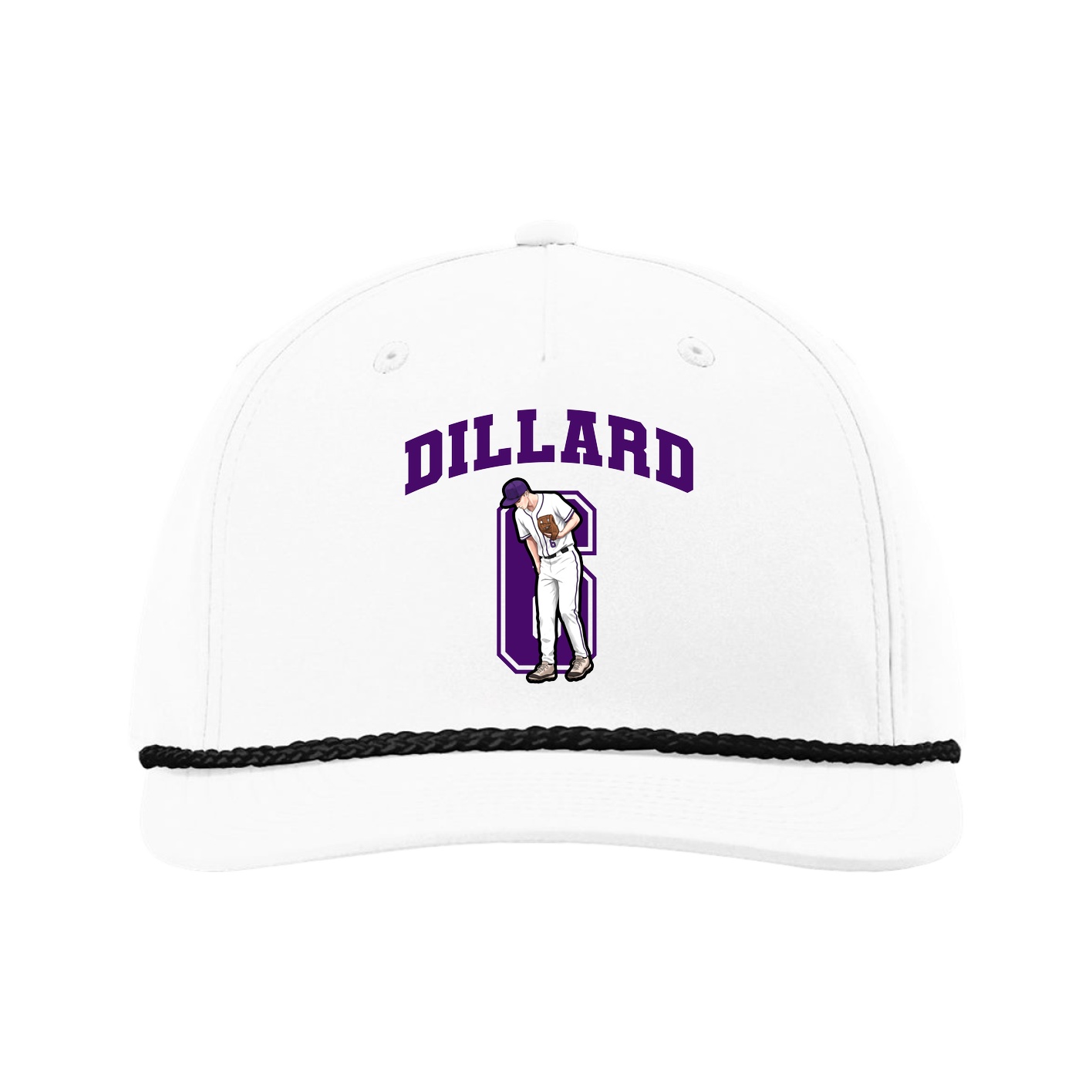 Five-Panel Classic Rope Cap — Number in White
