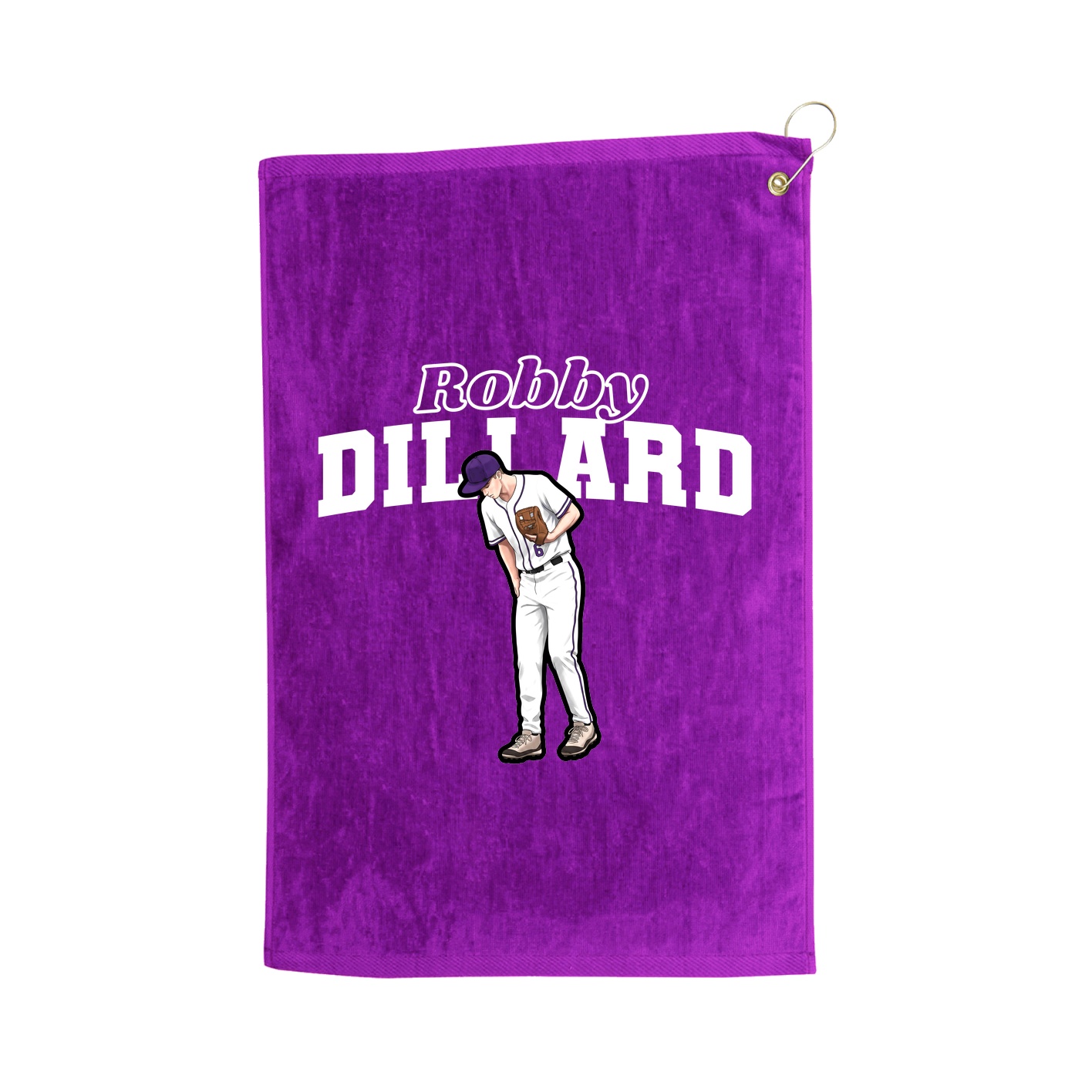 Golf Towel — Name Arch in Purple