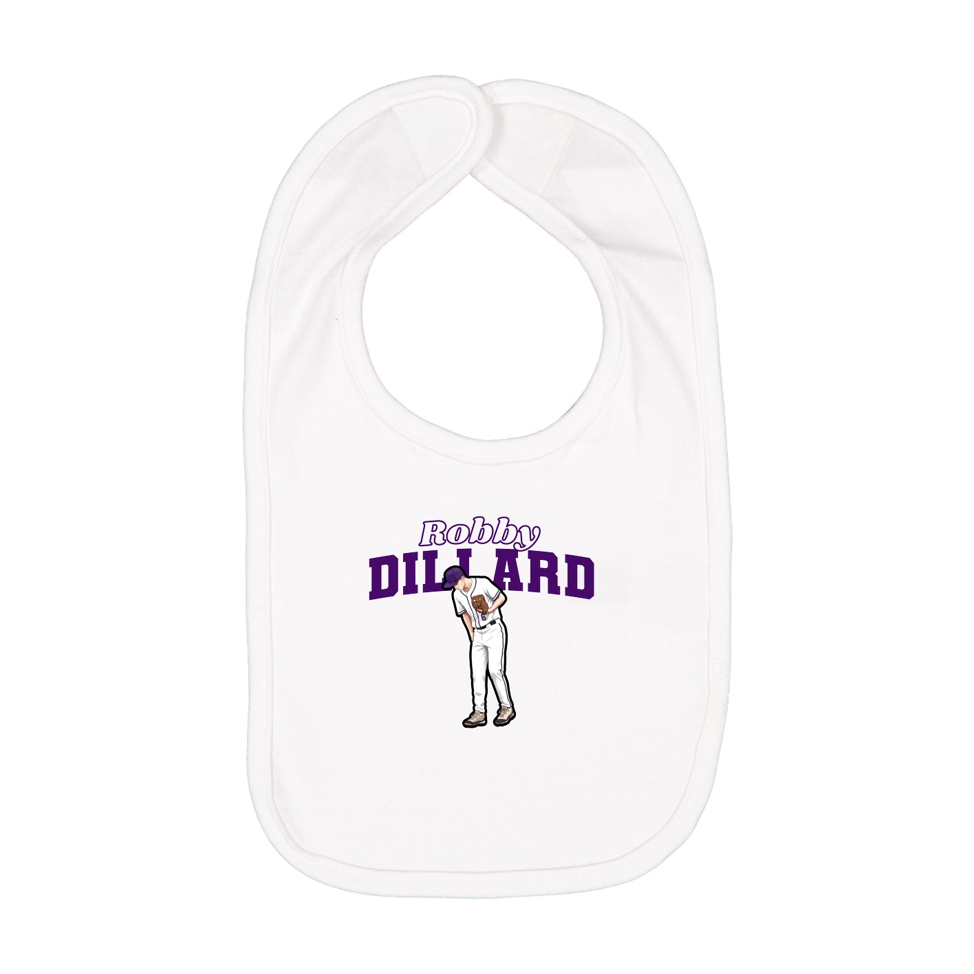 Infant Bib — Name Arch in White