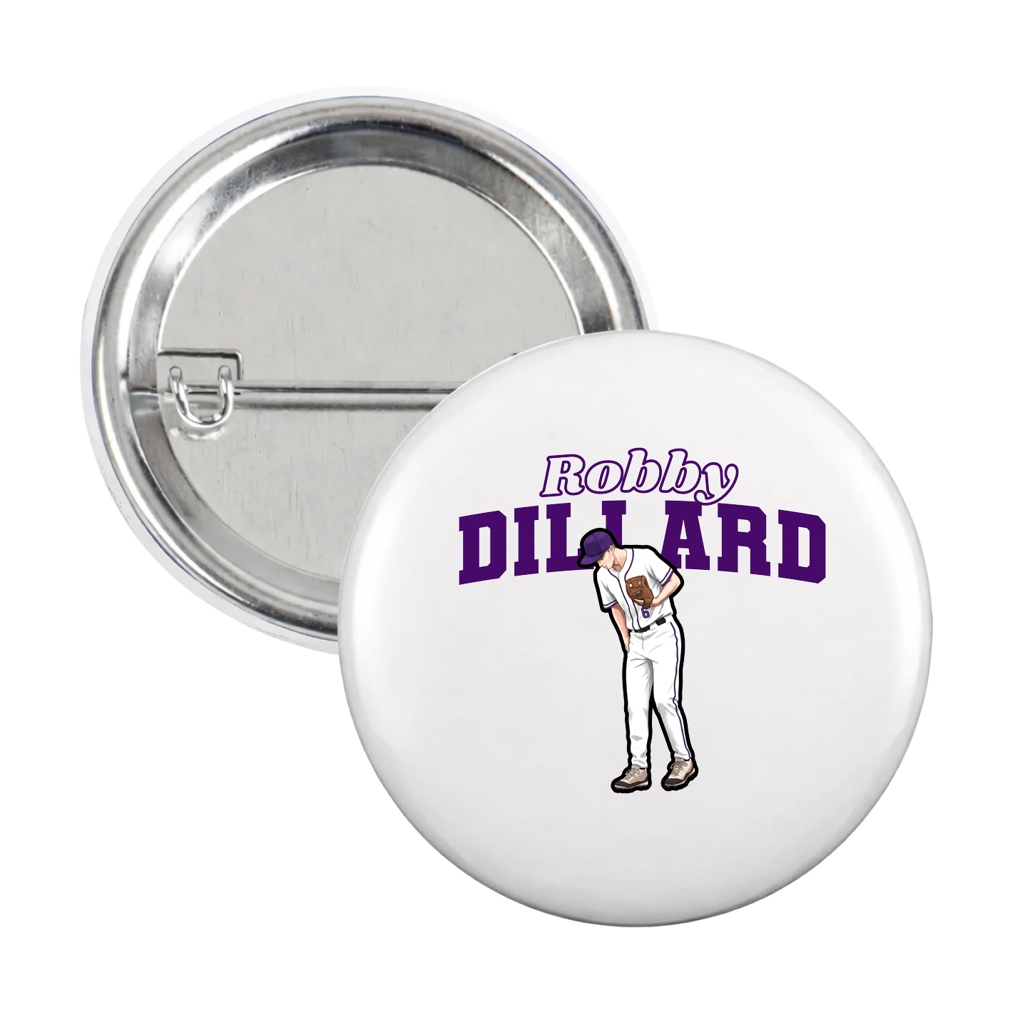 Game Day Button — Name Arch in White