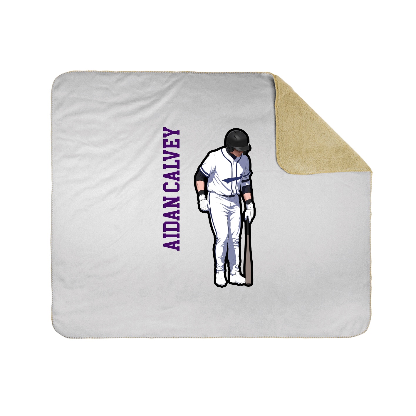 Throw Blanket — Name Vertical in White